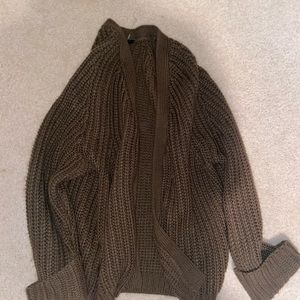 green cardigan